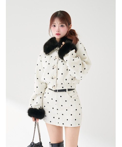 ダーリッチドットアウター ドットツイードジャケットコート（その他アウター）｜Darich