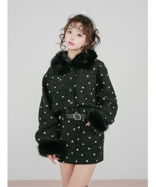 ドットツイードジャケットコート（その他アウター）｜Darich