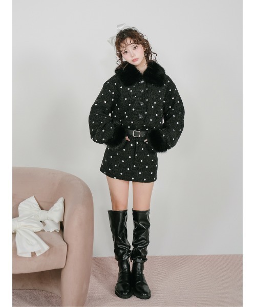 ドットツイードジャケットコート（その他アウター）｜Darich