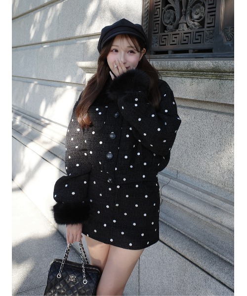 ドットツイードジャケットコート（その他アウター）｜Darich