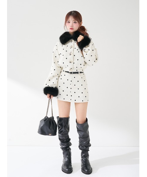 ドットツイードジャケットコート（その他アウター）｜Darich