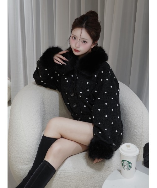 ドットツイードジャケットコート（その他アウター）｜Darich