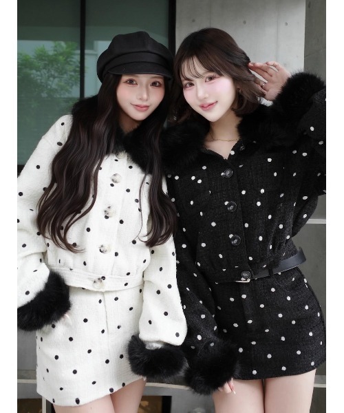 ドットツイードジャケットコート（その他アウター）｜Darich