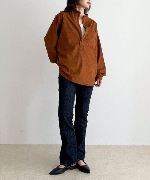 fredy emue(フレディエミュ)の「【LANCER CLOTHING CORPORATION】STANDCOLLAR SHIRTS SUEDE(シャツ/ブラウス・レディース・ブラウン/キャメル・38)」の6枚目の写真