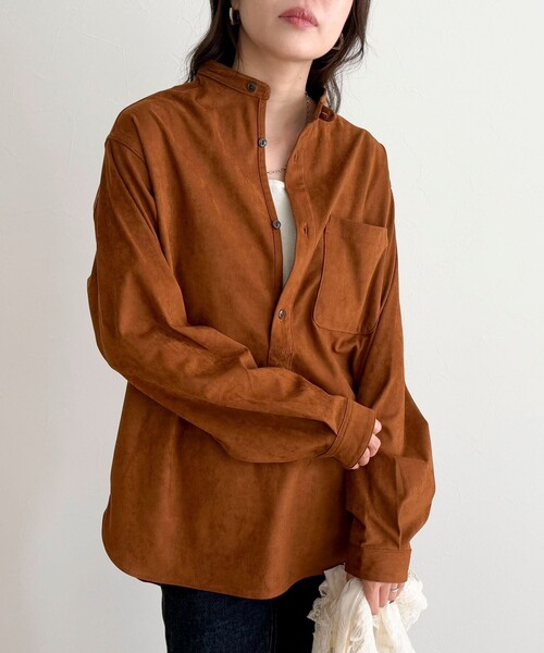 fredy emue(フレディエミュ)の「【LANCER CLOTHING CORPORATION】STANDCOLLAR SHIRTS SUEDE(シャツ/ブラウス・レディース・ブラウン/キャメル・38)」の8枚目の写真
