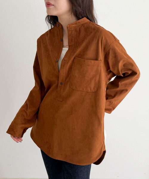 fredy emue(フレディエミュ)の「【LANCER CLOTHING CORPORATION】STANDCOLLAR SHIRTS SUEDE(シャツ/ブラウス・レディース・ブラウン/キャメル・38)」の9枚目の写真