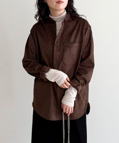 fredy emue(フレディエミュ)の「【LANCER CLOTHING CORPORATION】STANDCOLLAR SHIRTS SUEDE(シャツ/ブラウス・レディース・ブラウン/キャメル・38)」の22枚目の写真