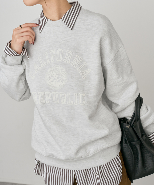 Spick & Span(スピックアンドスパン)の「SLOPPY SUPPLY / スラッピーサプライ REPUBLIC スウェット(スウェット・レディース・ブルー/グレー/ブラウン・SMALL)」の9枚目の写真