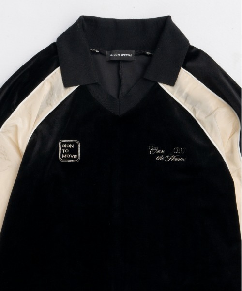 MAISON SPECIAL(メゾンスペシャル)の「Velour Combination Sporty Jersey Tops / ベロアコンビスポーティージャージトップス(Tシャツ/カットソー・レディース・ブラック/ブラウン/イエロー・FREE)」の13枚目の写真