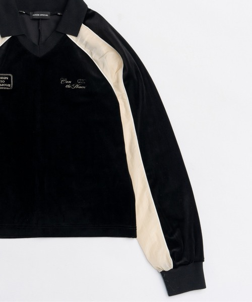 MAISON SPECIAL(メゾンスペシャル)の「Velour Combination Sporty Jersey Tops / ベロアコンビスポーティージャージトップス(Tシャツ/カットソー・レディース・ブラック/ブラウン/イエロー・FREE)」の14枚目の写真