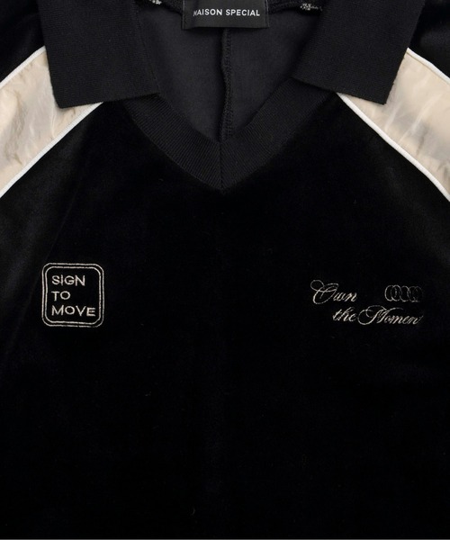 MAISON SPECIAL(メゾンスペシャル)の「Velour Combination Sporty Jersey Tops / ベロアコンビスポーティージャージトップス(Tシャツ/カットソー・レディース・ブラック/ブラウン/イエロー・FREE)」の15枚目の写真