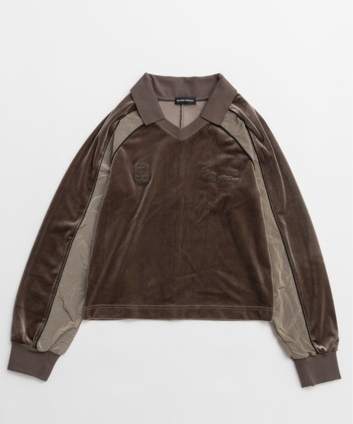 MAISON SPECIAL(メゾンスペシャル)の「Velour Combination Sporty Jersey Tops / ベロアコンビスポーティージャージトップス(Tシャツ/カットソー・レディース・ブラック/ブラウン/イエロー・FREE)」の11枚目の写真
