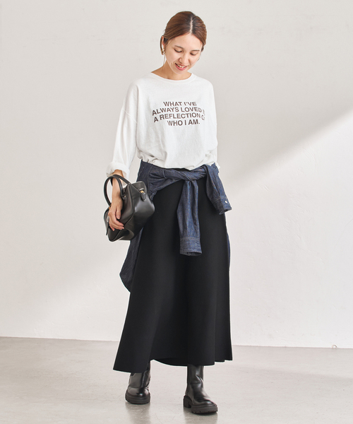 FRAMeWORK（フレームワーク）の「≪手洗い可≫フレアーニットスカート（スカート・レディース・ライトグレー/ブラック・36/38）」の20枚目の写真