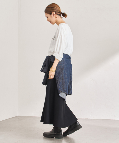 FRAMeWORK（フレームワーク）の「≪手洗い可≫フレアーニットスカート（スカート・レディース・ライトグレー/ブラック・36/38）」の19枚目の写真