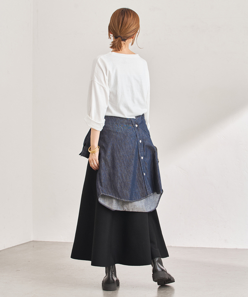 FRAMeWORK（フレームワーク）の「≪手洗い可≫フレアーニットスカート（スカート・レディース・ライトグレー/ブラック・36/38）」の18枚目の写真
