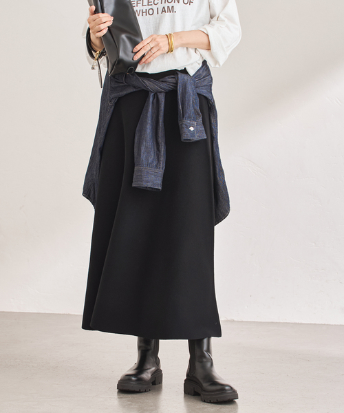 FRAMeWORK（フレームワーク）の「≪手洗い可≫フレアーニットスカート（スカート・レディース・ライトグレー/ブラック・36/38）」の16枚目の写真