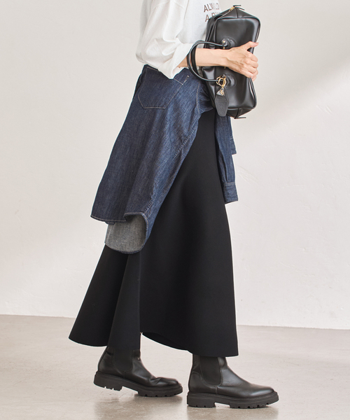 FRAMeWORK（フレームワーク）の「≪手洗い可≫フレアーニットスカート（スカート・レディース・ライトグレー/ブラック・36/38）」の13枚目の写真