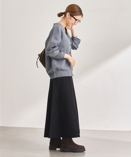 FRAMeWORK（フレームワーク）の「≪手洗い可≫フレアーニットスカート（スカート・レディース・ライトグレー/ブラック・36/38）」の8枚目の写真
