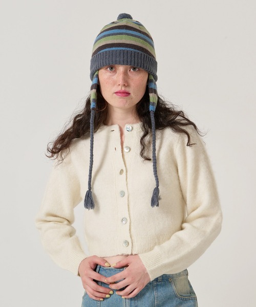 TINA：JOJUN（ティーナジョジュン）の「ウールミックス 起毛 カーディガン TINA：JOJUN（カーディガン/ボレロ・レディース・ホワイト/パープル/グレー・M）」の4枚目の写真