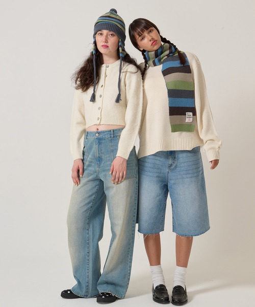 TINA：JOJUN（ティーナジョジュン）の「ウールミックス 起毛 カーディガン TINA：JOJUN（カーディガン/ボレロ・レディース・ホワイト/パープル/グレー・M）」の10枚目の写真