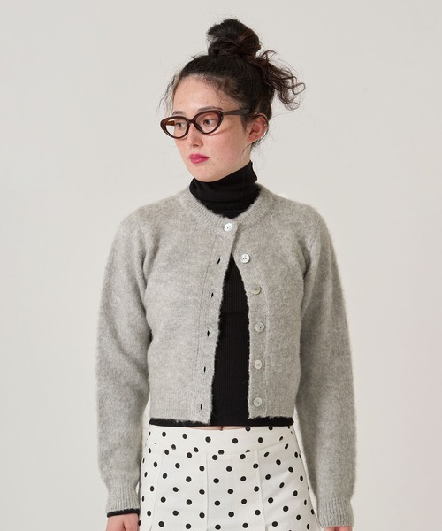 TINA：JOJUN（ティーナジョジュン）の「ウールミックス 起毛 カーディガン TINA：JOJUN（カーディガン/ボレロ・レディース・ホワイト/パープル/グレー・M）」の14枚目の写真