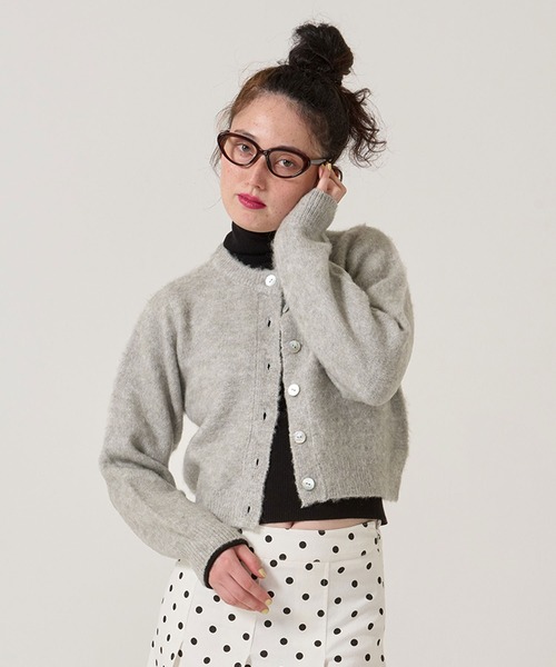 TINA：JOJUN（ティーナジョジュン）の「ウールミックス 起毛 カーディガン TINA：JOJUN（カーディガン/ボレロ・レディース・ホワイト/パープル/グレー・M）」の16枚目の写真