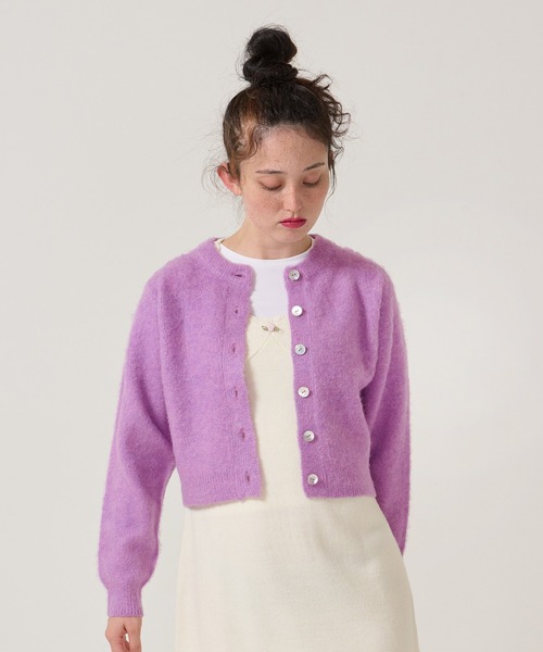 TINA：JOJUN（ティーナジョジュン）の「ウールミックス 起毛 カーディガン TINA：JOJUN（カーディガン/ボレロ・レディース・ホワイト/パープル/グレー・M）」の22枚目の写真