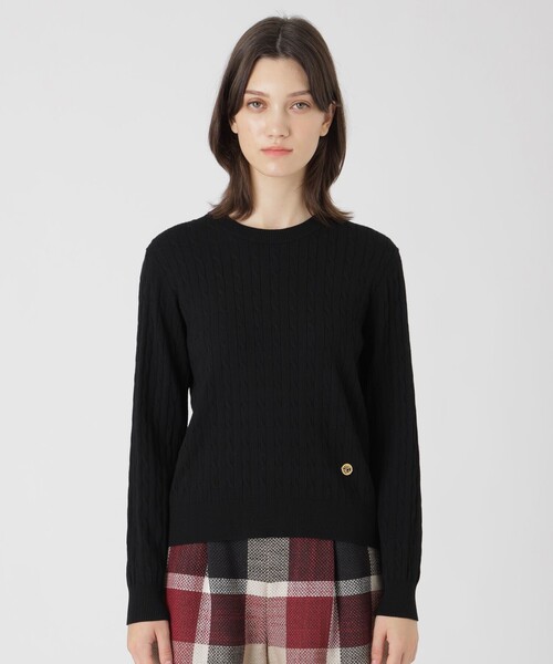 ブルーレーベルクレストブリッジレーヨンストレッチケーブルニット レーヨンストレッチケーブルニット（ニット/セーター）｜BLUE LABEL