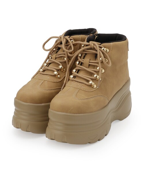 cs T&P(シーエスティーアンドピー)の「厚底ハイカットスニーカー(スニーカー・レディース・ベージュ/ダークブラウン/ブラック・S/M/L/LL)」の14枚目の写真