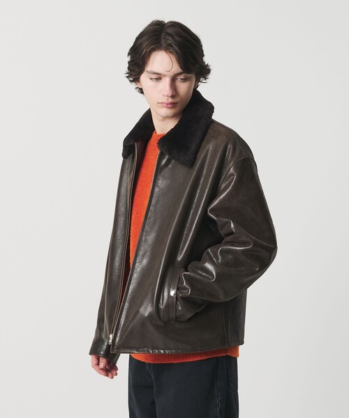 ゴート ムートンカラー ジップ ジャケット（ブルゾン）｜MONKEY TIME