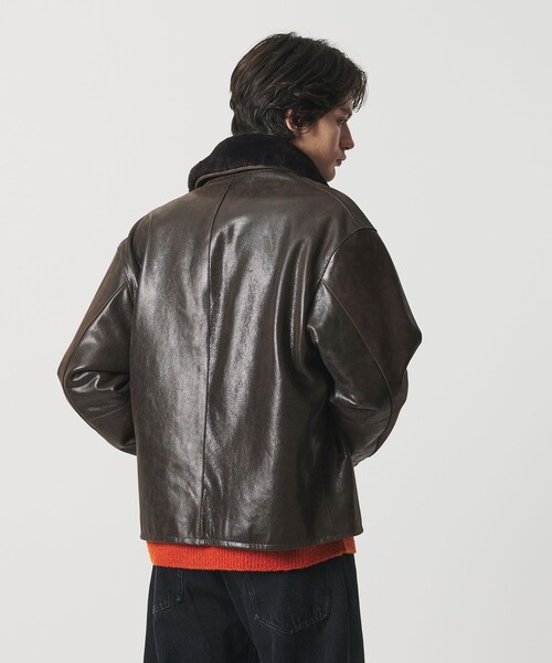 MONKEY TIME(モンキータイム)の「ゴート ムートンカラー ジップ ジャケット(ブルゾン・メンズ・ダークブラウン・S/M/L/XL)」の4枚目の写真