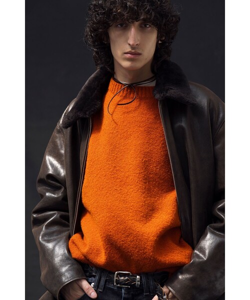MONKEY TIME(モンキータイム)の「ゴート ムートンカラー ジップ ジャケット(ブルゾン・メンズ・ダークブラウン・S/M/L/XL)」の14枚目の写真