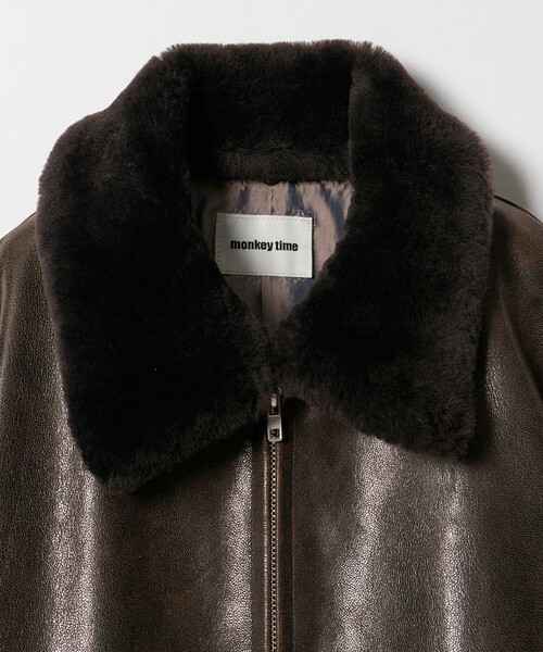 ゴート ムートンカラー ジップ ジャケット（ブルゾン）｜MONKEY TIME
