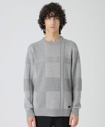 BLACK LABEL CRESTBRIDGE | プレーティングカラーシャドーチェックニット(ニット/セーター)