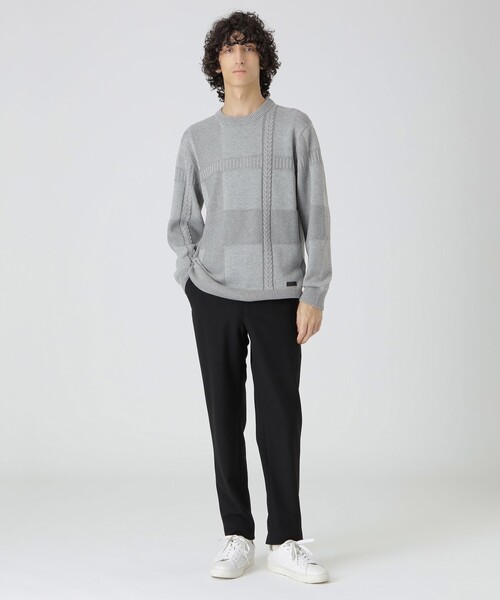 BLACK LABEL CRESTBRIDGE(ブラックレーベル・クレストブリッジ)の「プレーティングカラーシャドーチェックニット(ニット/セーター・メンズ・ホワイト系その他/パープル系その他2/ブルー系その他7/グレー系その他/ブラック・M/L/XL)」の11枚目の写真