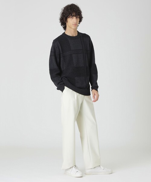 BLACK LABEL CRESTBRIDGE（ブラックレーベル・クレストブリッジ）の「プレーティングカラーシャドーチェックニット（ニット/セーター・メンズ・ホワイト系その他/パープル系その他2/ブルー系その他7/グレー系その他/ブラック・M/L/XL）」の20枚目の写真