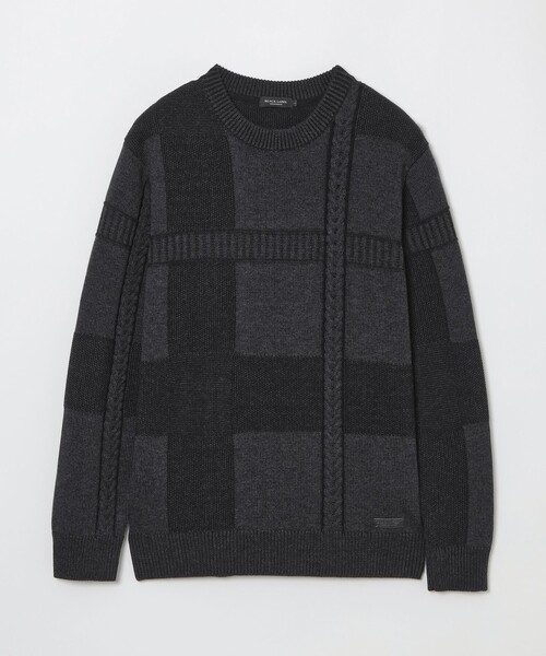 BLACK LABEL CRESTBRIDGE（ブラックレーベル・クレストブリッジ）の「プレーティングカラーシャドーチェックニット（ニット/セーター・メンズ・ホワイト系その他/パープル系その他2/ブルー系その他7/グレー系その他/ブラック・M/L/XL）」の16枚目の写真