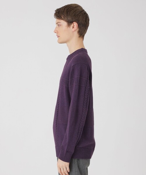 BLACK LABEL CRESTBRIDGE（ブラックレーベル・クレストブリッジ）の「プレーティングカラーシャドーチェックニット（ニット/セーター・メンズ・ホワイト系その他/パープル系その他2/ブルー系その他7/グレー系その他/ブラック・M/L/XL）」の9枚目の写真