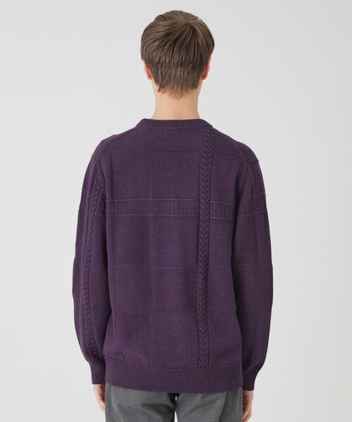 BLACK LABEL CRESTBRIDGE（ブラックレーベル・クレストブリッジ）の「プレーティングカラーシャドーチェックニット（ニット/セーター・メンズ・ホワイト系その他/パープル系その他2/ブルー系その他7/グレー系その他/ブラック・M/L/XL）」の8枚目の写真