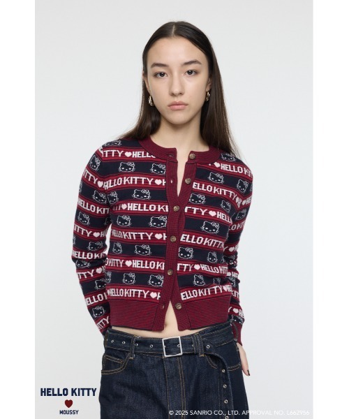 MOUSSY（マウジー）の「HELLO KITTY RETRO STRIPE カーディガン（カーディガン/ボレロ・レディース・アイボリー/ネイビー/ブラウン・FREE）」の4枚目の写真