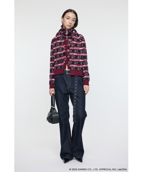 MOUSSY（マウジー）の「HELLO KITTY RETRO STRIPE カーディガン（カーディガン/ボレロ・レディース・アイボリー/ネイビー/ブラウン・FREE）」の6枚目の写真