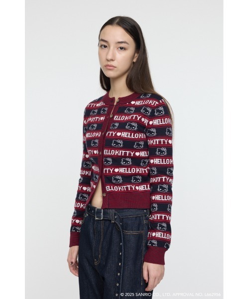MOUSSY（マウジー）の「HELLO KITTY RETRO STRIPE カーディガン（カーディガン/ボレロ・レディース・アイボリー/ネイビー/ブラウン・FREE）」の9枚目の写真