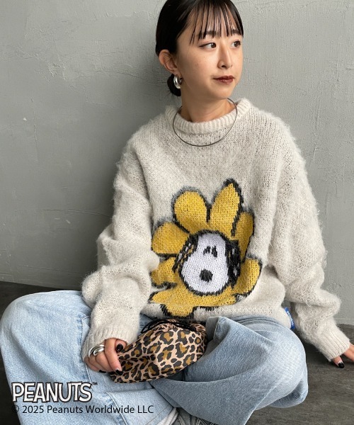 雪のニット　お花モチーフ　ポンポンニット　昭和レトロ 雪のニット お花モチーフ ポンポンニット 昭和レトロ 花柄 ニット レトロ