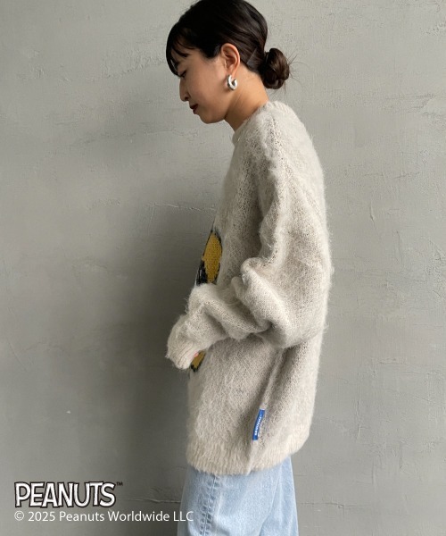 スヌ♡ WEB限定】[SEQUENZ/シークエンズ] SNOOPY フラワー柄 ジャガードニット