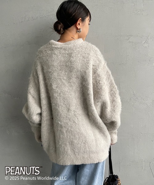 SEQUENZ（シークエンズ）の「【WEB限定】[SEQUENZ/シークエンズ] SNOOPY フラワー柄 ジャガードニット（ニット/セーター・レディース・アイボリー/ブラウン・M/L/XL）」の18枚目の写真