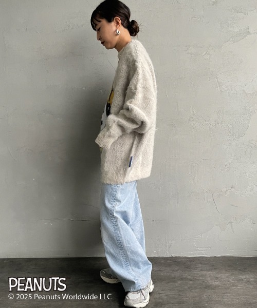 SEQUENZ（シークエンズ）の「【WEB限定】[SEQUENZ/シークエンズ] SNOOPY フラワー柄 ジャガードニット（ニット/セーター・レディース・アイボリー/ブラウン・M/L/XL）」の20枚目の写真