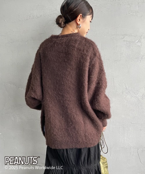 SEQUENZ（シークエンズ）の「【WEB限定】[SEQUENZ/シークエンズ] SNOOPY フラワー柄 ジャガードニット（ニット/セーター・レディース・アイボリー/ブラウン・M/L/XL）」の5枚目の写真