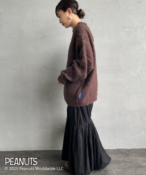 SEQUENZ（シークエンズ）の「【WEB限定】[SEQUENZ/シークエンズ] SNOOPY フラワー柄 ジャガードニット（ニット/セーター・レディース・アイボリー/ブラウン・M/L/XL）」の7枚目の写真