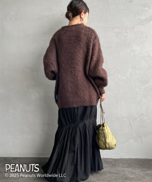 SEQUENZ（シークエンズ）の「【WEB限定】[SEQUENZ/シークエンズ] SNOOPY フラワー柄 ジャガードニット（ニット/セーター・レディース・アイボリー/ブラウン・M/L/XL）」の8枚目の写真