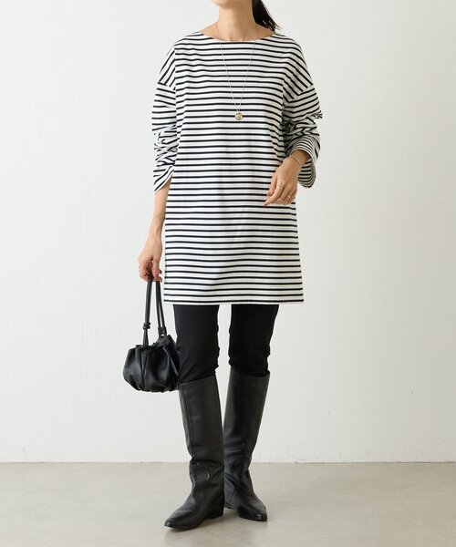 BEARDSLEY(ビアズリー)の「刺繍入りボーダーロングプルオーバー(Tシャツ/カットソー・レディース・ネイビー・FREE)」の16枚目の写真